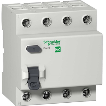Дифференциальный выключатель Schneider Electric (УЗО) EASY 9 4P 40A 30мА АС 4,5 кА - Электрика, НВА - Модульное оборудование - Дифференциальные автоматы - . Магазин оборудования для автономного и резервного электропитания Ekosolar.ru в Тобольске