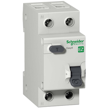 Дифференциальный автоматический выключатель Schneider Electric EASY 9 1P+N 16А 30мА C AC 4,5 кА - Электрика, НВА - Модульное оборудование - Дифференциальные автоматы - . Магазин оборудования для автономного и резервного электропитания Ekosolar.ru в Тобольске