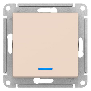 Выключатель SE AtlasDesign 1-клавишный с подсветкой, сх.1а, 10АХ, бежевый, механизм - Электрика, НВА - Выключатели и розетки - Выключатели - . Магазин оборудования для автономного и резервного электропитания Ekosolar.ru в Тобольске