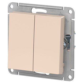 Выключатель Schneider Electric AtlasDesign 2-клавишный сх.5, 10АХ, бежевый, механизм - Электрика, НВА - Выключатели и розетки - Выключатели - . Магазин оборудования для автономного и резервного электропитания Ekosolar.ru в Тобольске