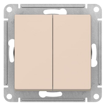 Переключатель Schneider Electric AtlasDesign 2-клавишный сх.6, 10АХ, бежевый механизм - Электрика, НВА - Выключатели и розетки - Выключатели - . Магазин оборудования для автономного и резервного электропитания Ekosolar.ru в Тобольске
