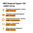 ИБП Энергия Гарант 750 + Аккумулятор S 33 Ач - 12В (450Вт - 40мин) - ИБП и АКБ - ИБП для котлов - . Магазин оборудования для автономного и резервного электропитания Ekosolar.ru в Тобольске