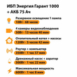 ИБП для котла Энергия Гарант 1000 + Аккумулятор 75 Ач 12 В (600Вт - 68мин) - ИБП и АКБ - ИБП для котлов - . Магазин оборудования для автономного и резервного электропитания Ekosolar.ru в Тобольске